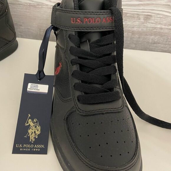 NEW Polo Boys Athletic Black Hi Tops - Picture 2 of 6